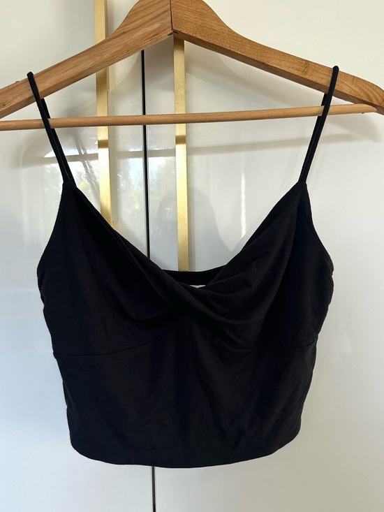 Aritzia Tops - Aritzia wilfred Free Black Draped Cropped Tank medium